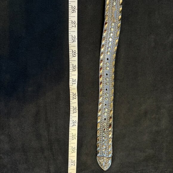 Kippys cowgirl glitter light blue leather rhinestone belt, 32 main image 5